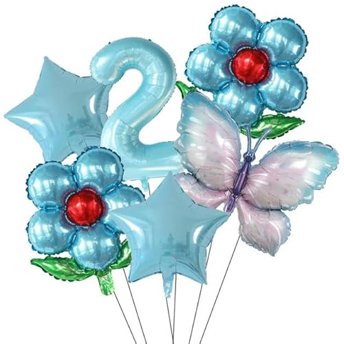 6 teile/satz Schmetterling 40 zoll Anzahl Ballons Rosa Blau Sonnenblume Baby Dusche Dekor Helium Ballon Geburtstag Party Hochzeit Liefert von HOCEDO