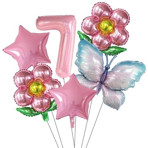 6 teile/satz Schmetterling 40 zoll Anzahl Ballons Rosa Blau Sonnenblume Baby Dusche Dekor Helium Ballon Geburtstag Party Hochzeit Liefert von HOCEDO