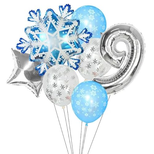 7 Stücke Erste Weihnachten Party Ballon Dekor Folie Schneeflocke Zahlen Ballon Kit Winter Thema Geburtstag Dekor 0 1 2 3 4 5 6 7 Ballon von HOCEDO