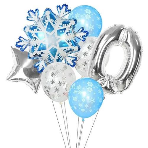 7 Stücke Erste Weihnachten Party Ballon Dekor Folie Schneeflocke Zahlen Ballon Kit Winter Thema Geburtstag Dekor 0 1 2 3 4 5 6 7 Ballon von HOCEDO