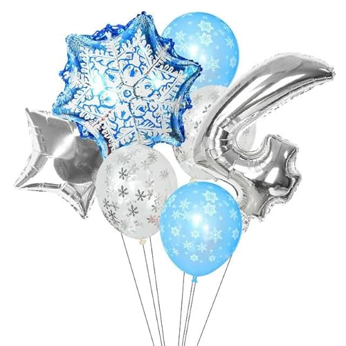 7 Stücke Erste Weihnachten Party Ballon Dekor Folie Schneeflocke Zahlen Ballon Kit Winter Thema Geburtstag Dekor 0 1 2 3 4 5 6 7 Ballon von HOCEDO