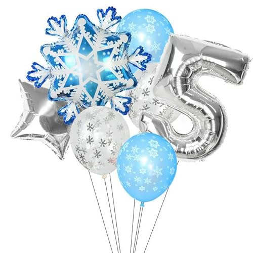 7 Stücke Erste Weihnachten Party Ballon Dekor Folie Schneeflocke Zahlen Ballon Kit Winter Thema Geburtstag Dekor 0 1 2 3 4 5 6 7 Ballon von HOCEDO