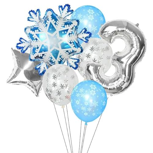 7 Stücke Erste Weihnachten Party Ballon Dekor Folie Schneeflocke Zahlen Ballon Kit Winter Thema Geburtstag Dekor 0 1 2 3 4 5 6 7 Ballon von HOCEDO