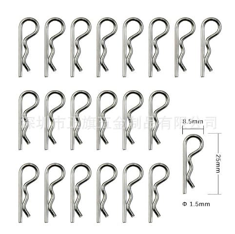 100 Stück RC Karosserie Clips, Edelstahl Körper Shell Clip, R Typ Splinte Silber Federsplinte, Federstecker für Autos Gartengeräte Schlepper Rasenmäher 100 Stück RC Karosserie Clips, Edelstahl Körper Shell Clip, R Typ Splinte Silber Federsplinte, Federstecker für Autos Gartengeräte Schlepper Rasenmäher von HOCUCHELAND