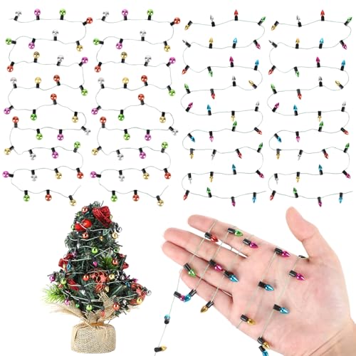 4 Stück Wichtel Lichterkette Miniatur, 100cm Puppenhaus Zubehör, Bunte Wichtel Zubehör Lichterkette, Weihnachtsdeko für Puppenhaus Möbel Kinder Geschenk von HOCUCHELAND
