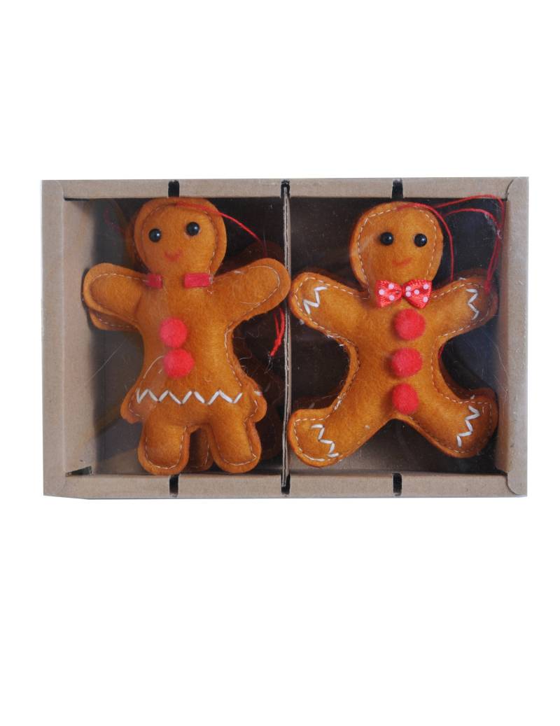 4 Lebkuchen-Anhänger 10 cm für den Weihnachtsbaum 4 Lebkuchen-Anhänger 10 cm für den Weihnachtsbaum von HOGEWONING BV