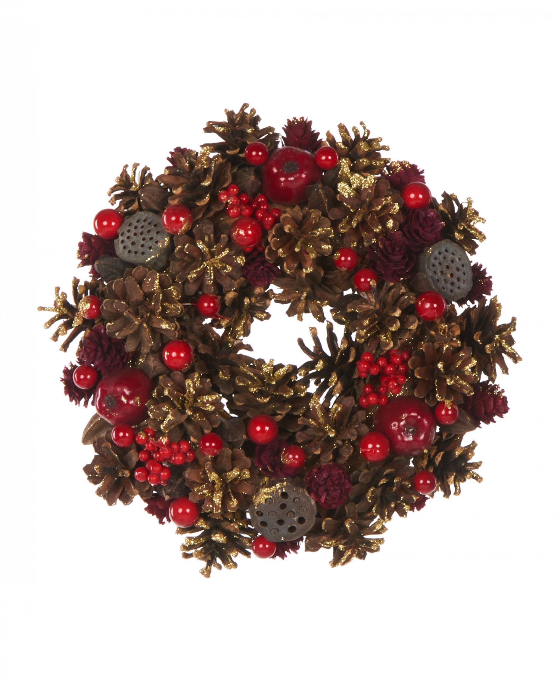 Adventskranz rote Beeren Weihnachts-Tischdeko rot-braun 25 cm Adventskranz rote Beeren Weihnachts-Tischdeko rot-braun 25 cm von HOGEWONING BV
