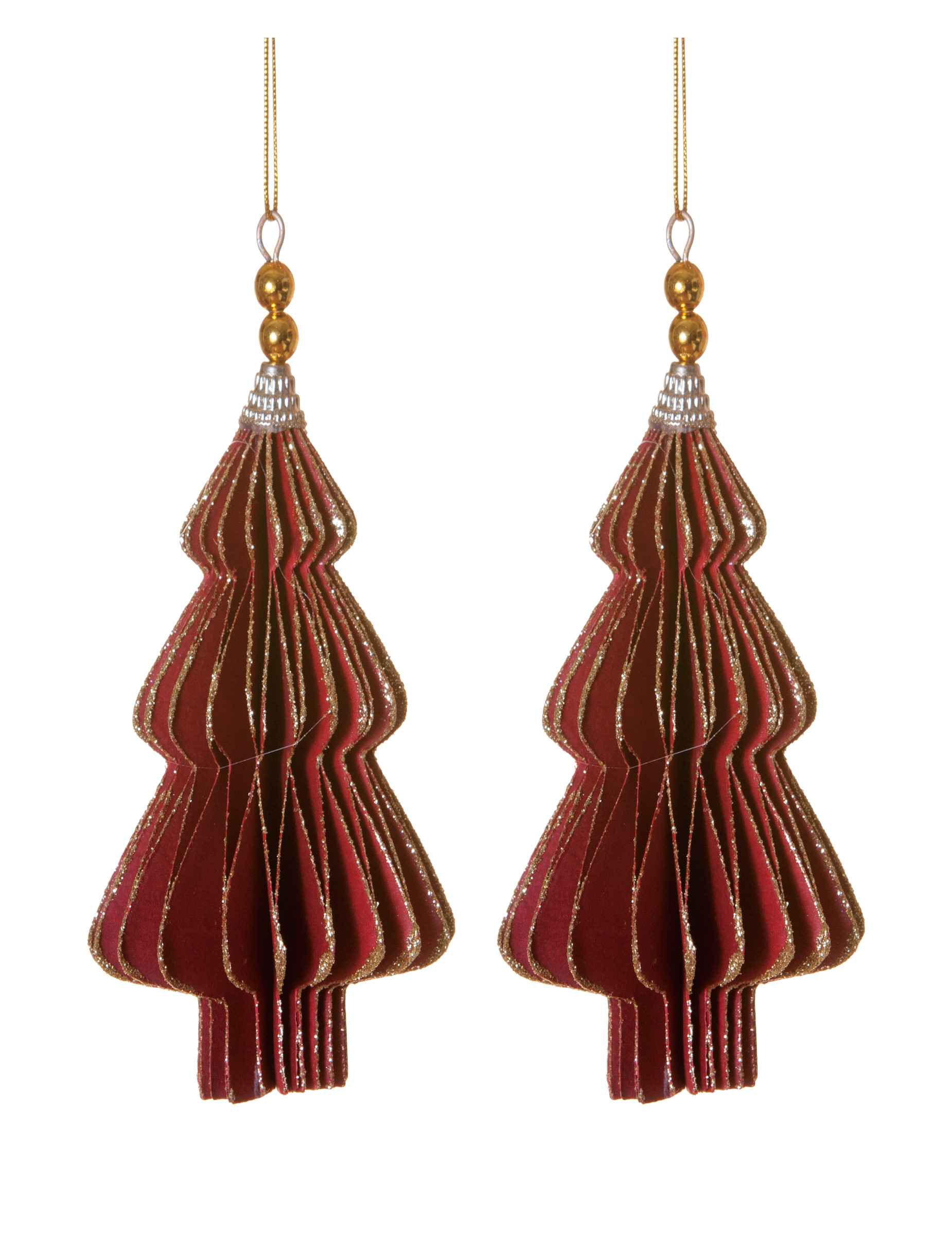 Christbaumschmuck Origami 2 Stück rot-gold 13 cm Christbaumschmuck Origami 2 Stück rot-gold 13 cm von HOGEWONING BV