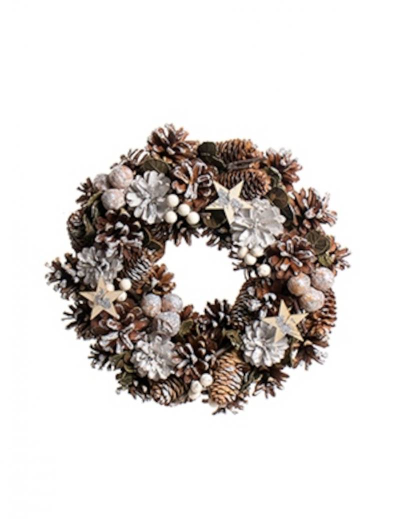 Festlicher Adventskranz Weihnachts-Tischdeko bunt 30 cm von HOGEWONING BV