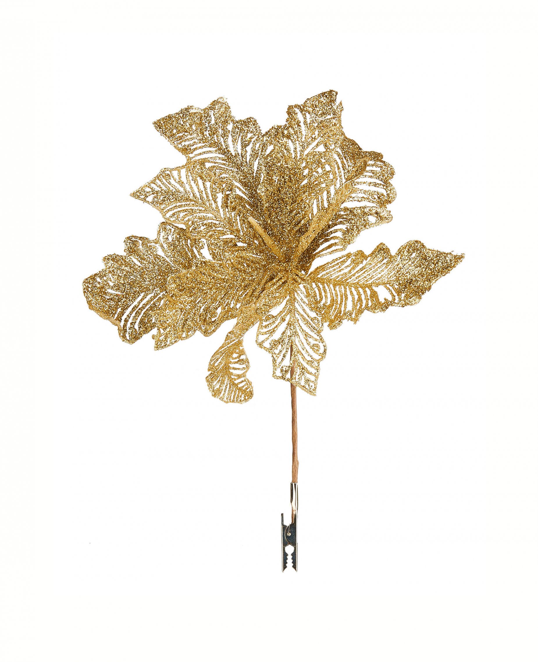 Große Weihnachtsblüte Dekoration für Weihnachten goldfarben 22 cm Große Weihnachtsblüte Dekoration für Weihnachten goldfarben 22 cm von HOGEWONING BV