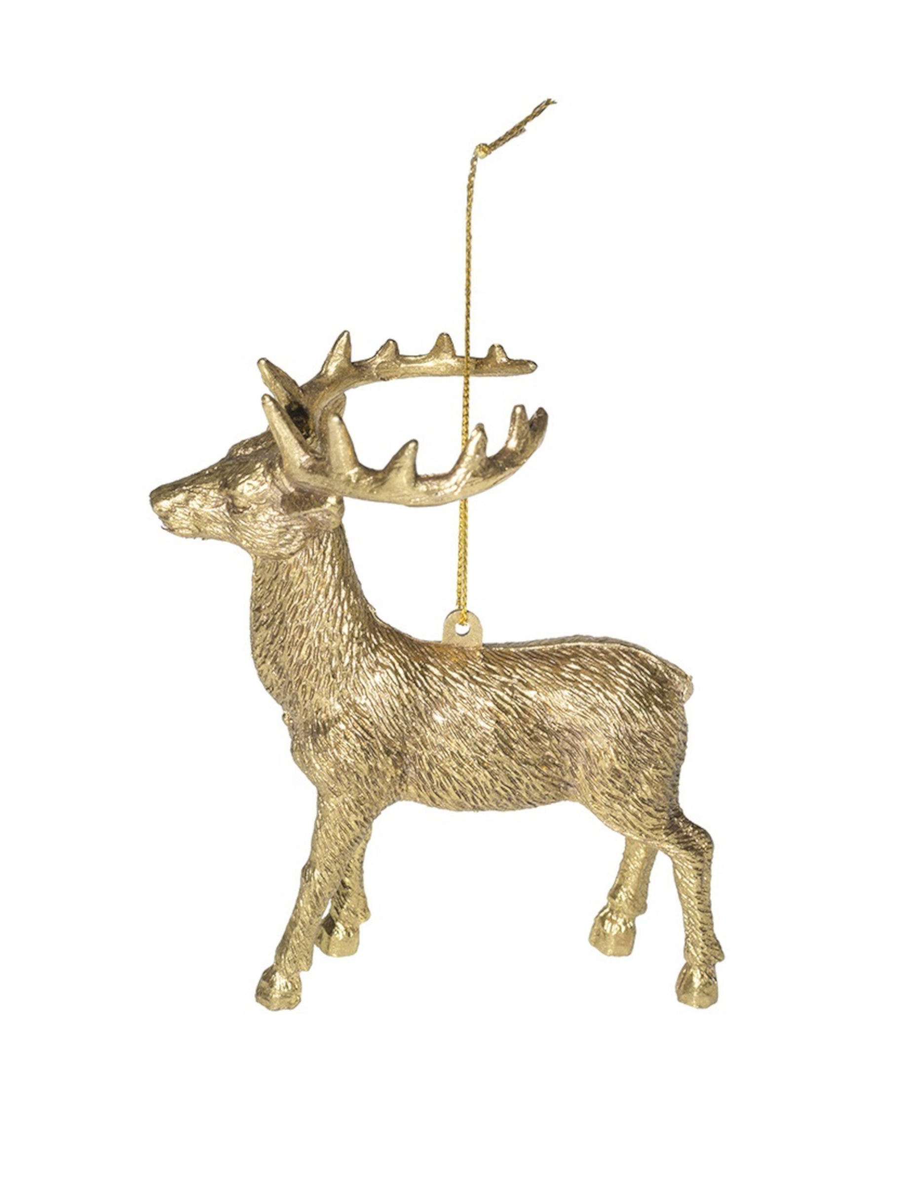 Hirschfigur Weihnachts-Hängedeko goldfarben 14 cm Hirschfigur Weihnachts-Hängedeko goldfarben 14 cm von HOGEWONING BV