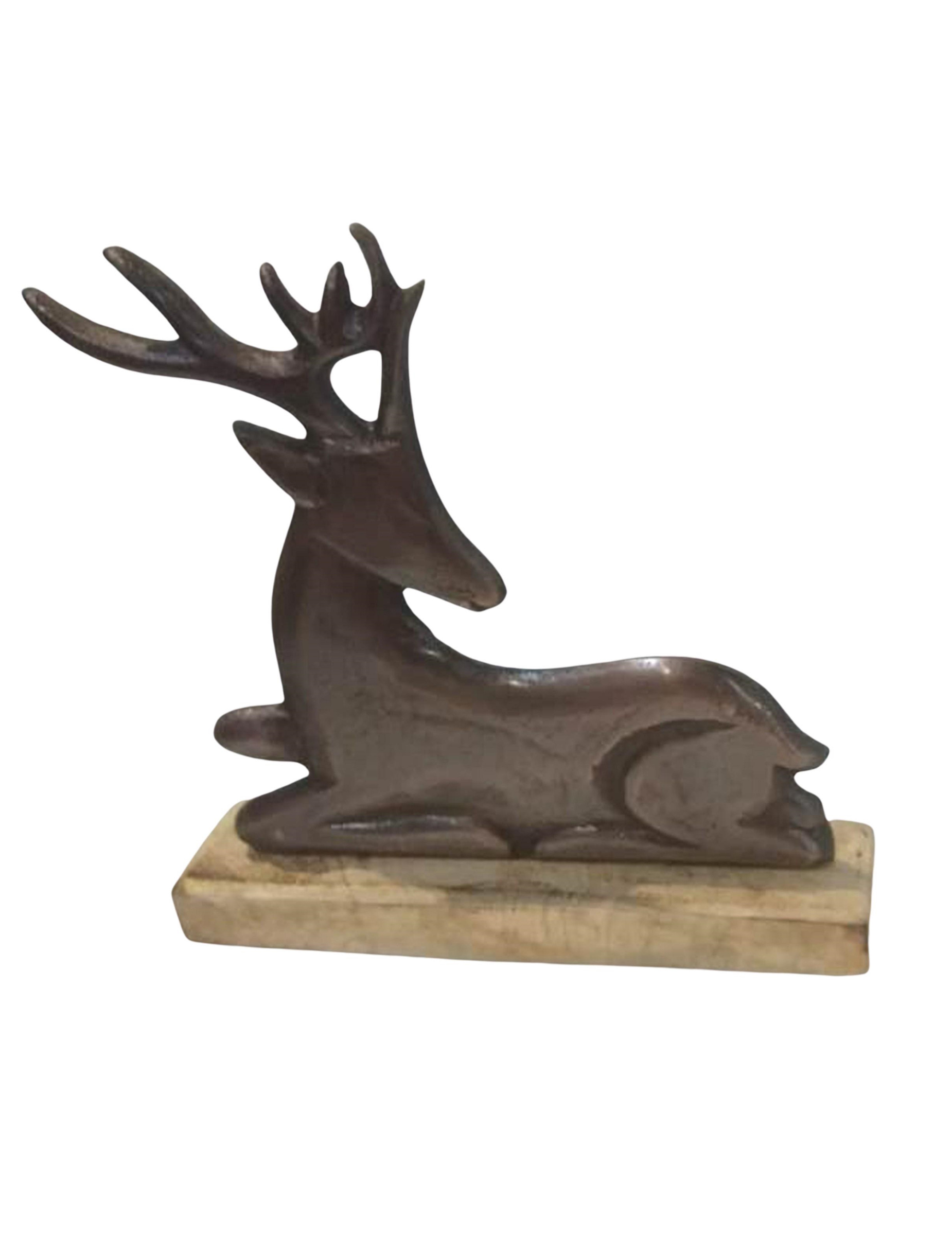 Hirschfigur Weihnachts-Tischdeko aus Holz braun 12 cm Hirschfigur Weihnachts-Tischdeko aus Holz braun 12 cm von HOGEWONING BV