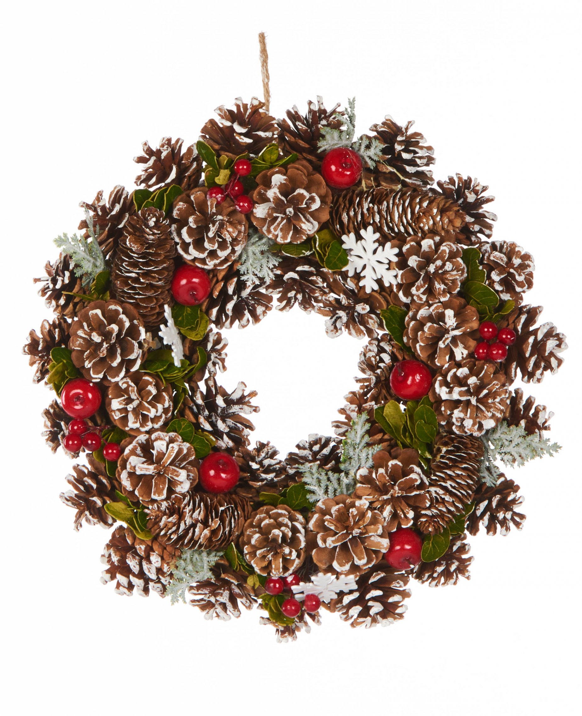 Reich verzierter Weihnachtskranz grün-braun-rot 35 cm Reich verzierter Weihnachtskranz grün-braun-rot 35 cm von HOGEWONING BV