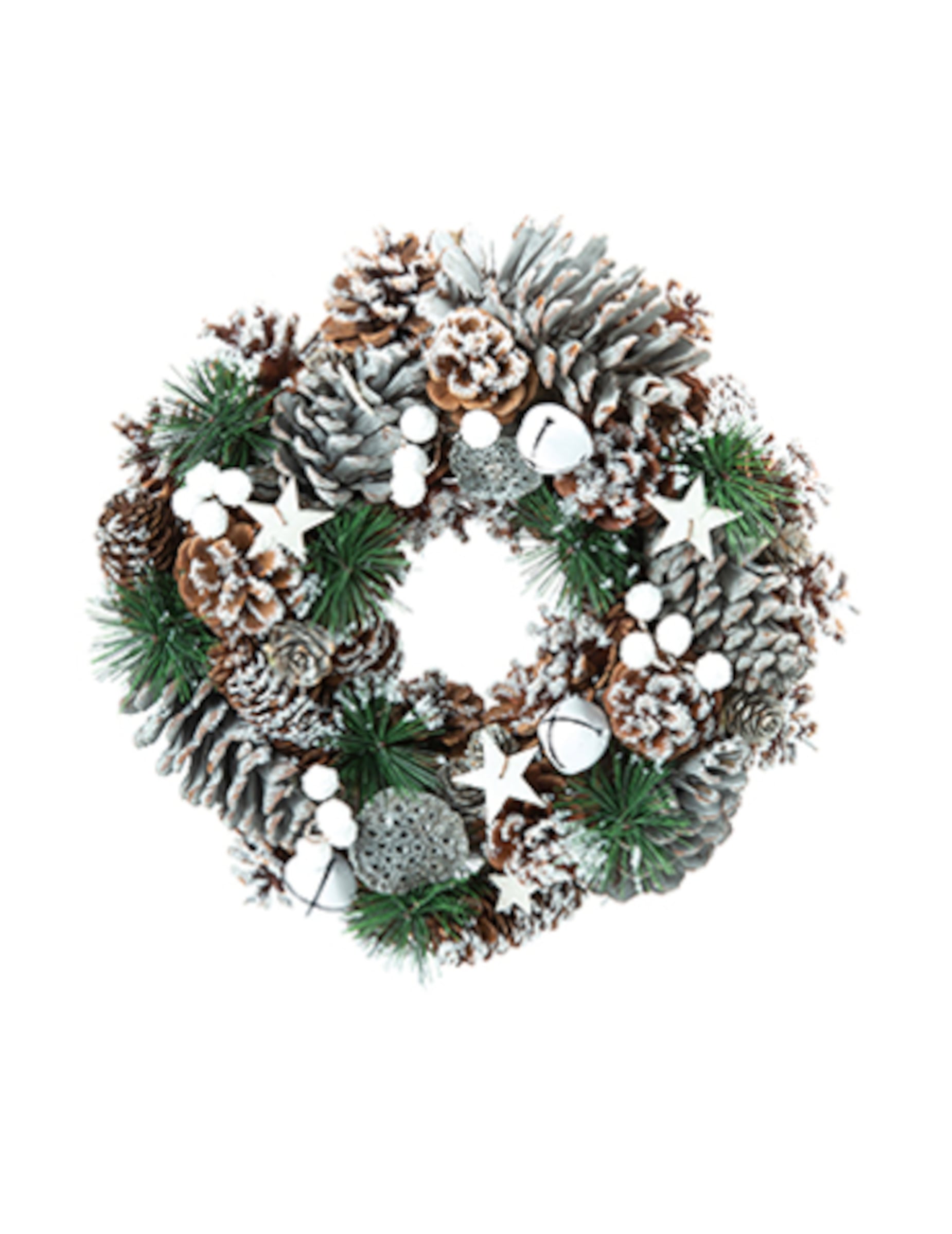 Schneebedeckter Adventskranz bunt 30 cm von HOGEWONING BV