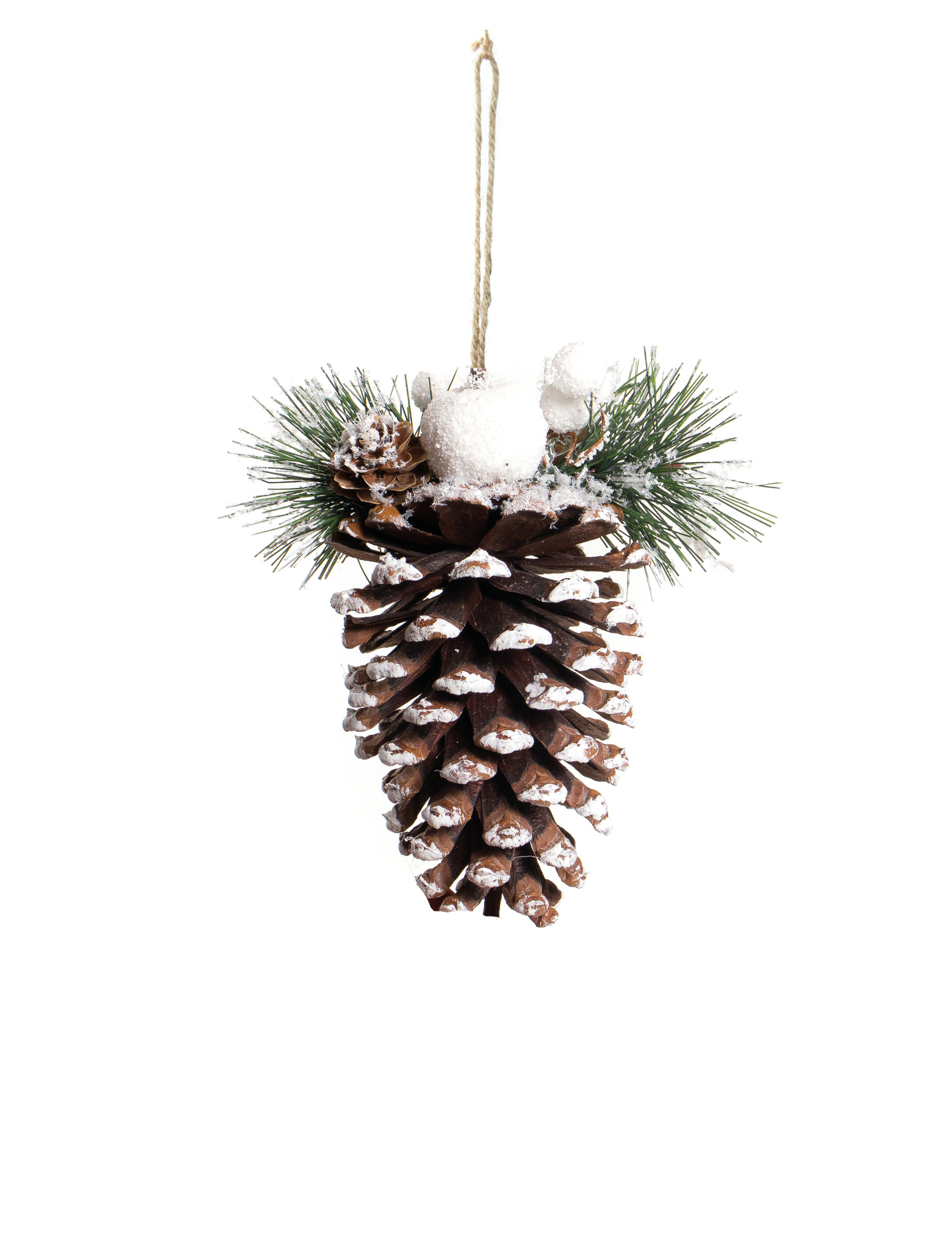 Schneebedeckter Kiefernzapfen Aufhänger 14 cm Weihnachtsdeko Schneebedeckter Kiefernzapfen Aufhänger 14 cm Weihnachtsdeko von HOGEWONING BV