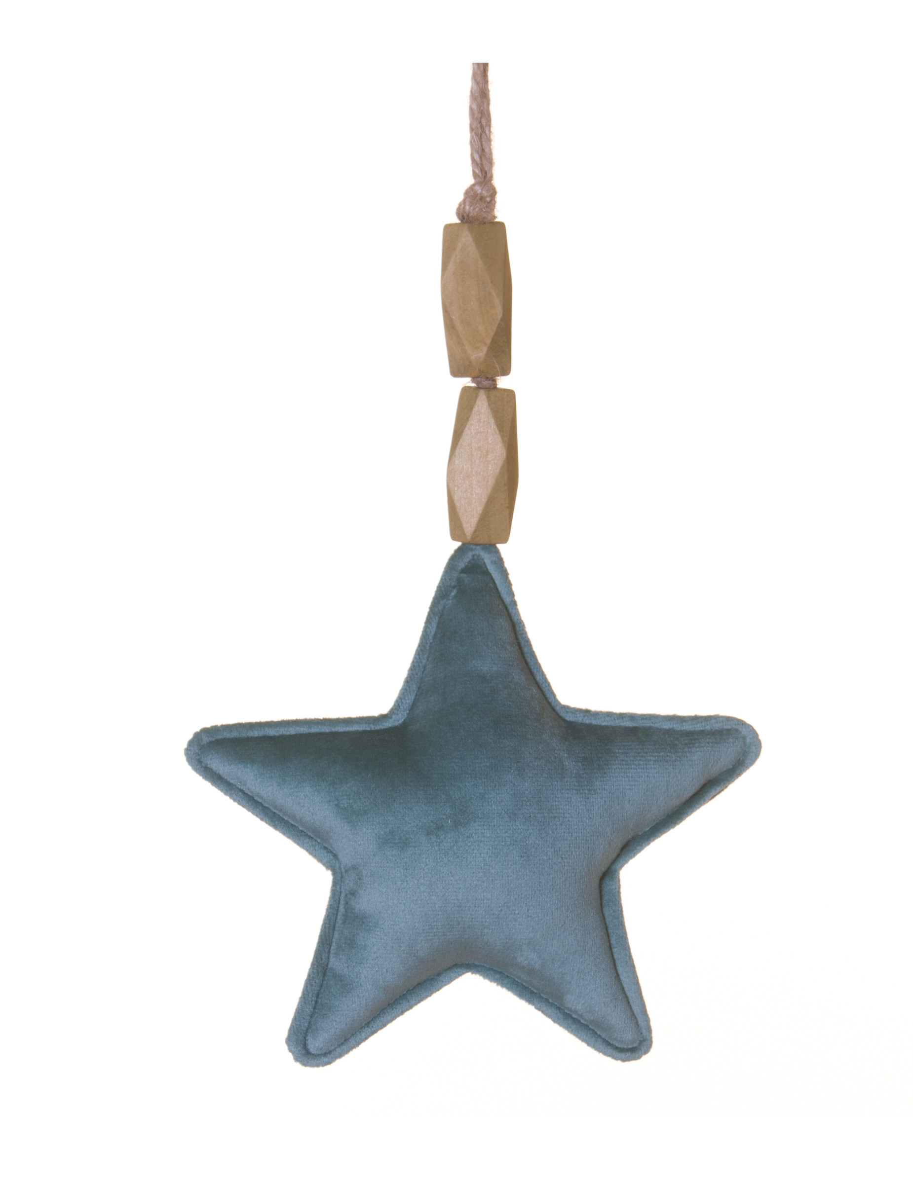 Sternen-Anhänger aus Velours Weihnachts-Hängedeko blau-braun 22 cm Sternen-Anhänger aus Velours Weihnachts-Hängedeko blau-braun 22 cm von HOGEWONING BV