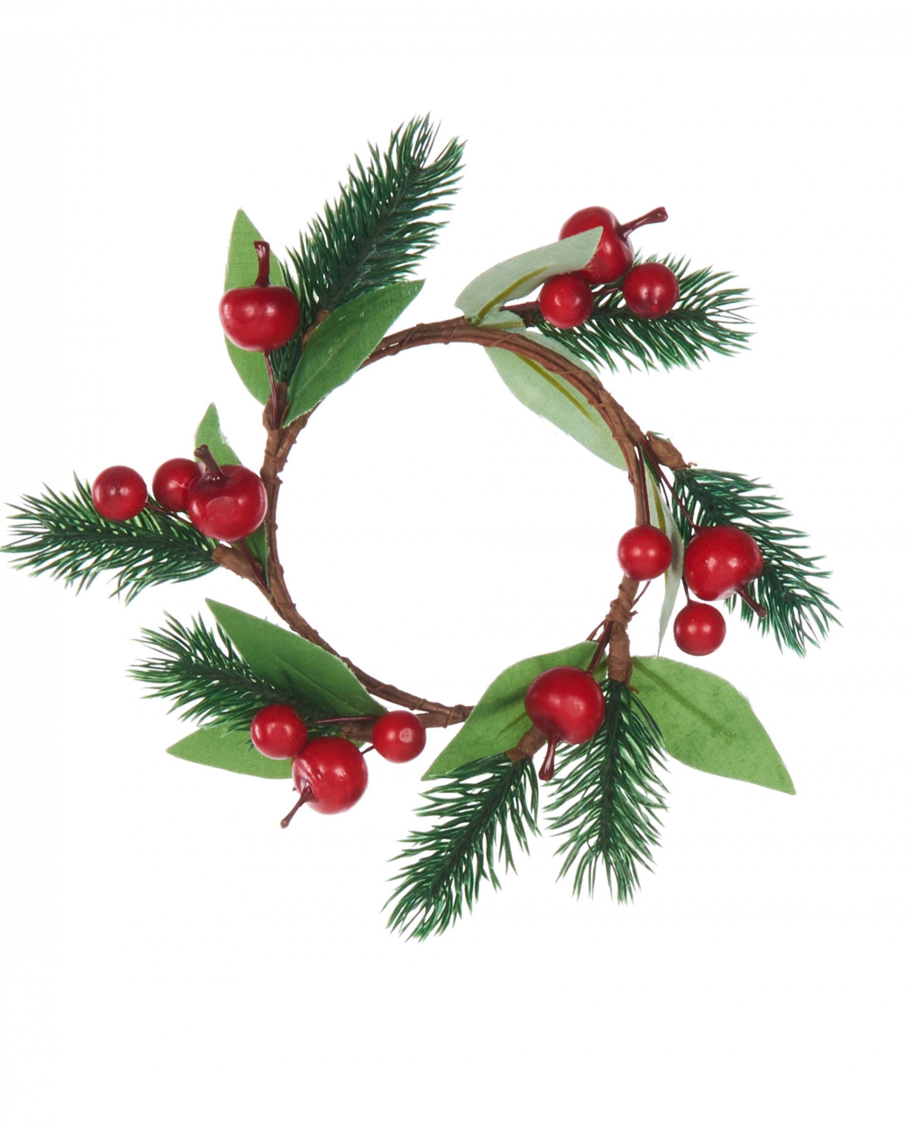 Tannen-Weihnachtskranz mit Beeren Weihnachts-Tischdeko grün-braun-rot 18 cm Tannen-Weihnachtskranz mit Beeren Weihnachts-Tischdeko grün-braun-rot 18 cm von HOGEWONING BV