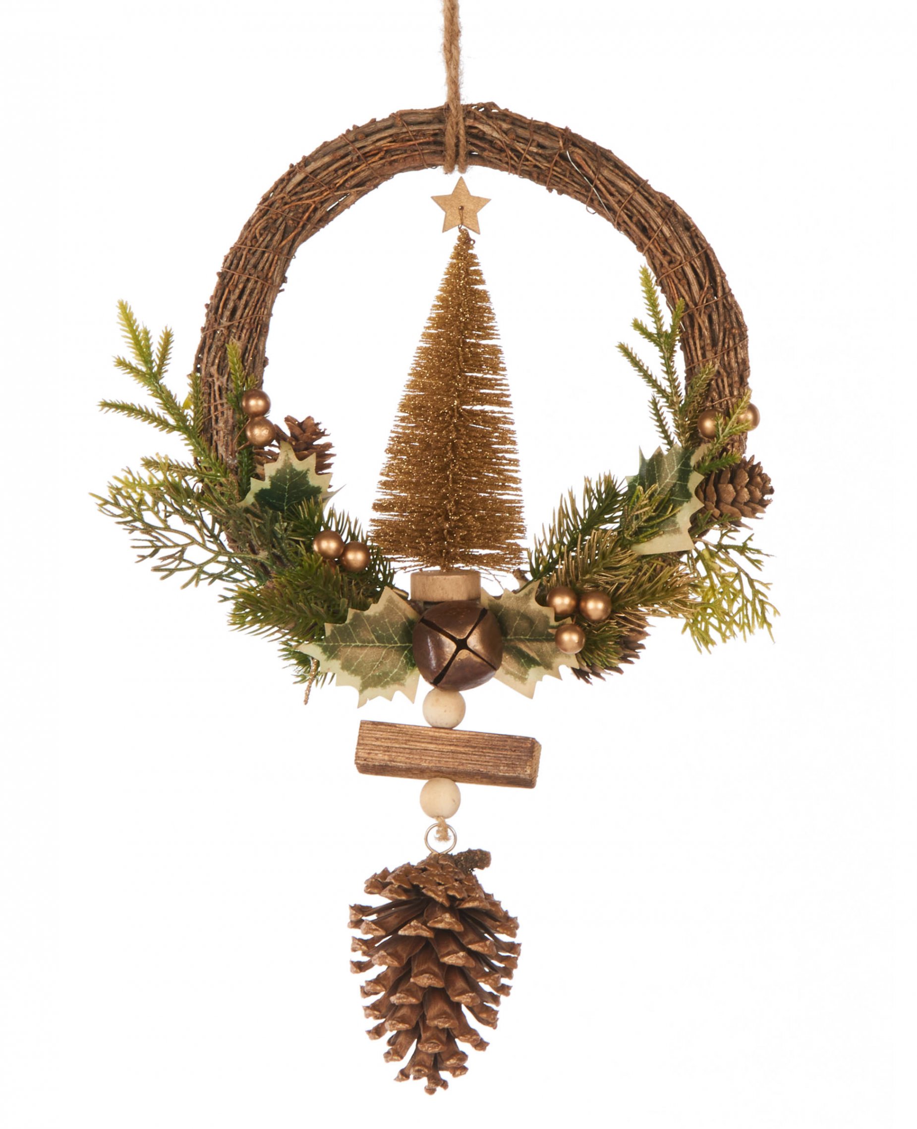 Tannenbaum-Weihnachtskranz Weihnachts-Hängedeko bunt 39 cm Tannenbaum-Weihnachtskranz Weihnachts-Hängedeko bunt 39 cm von HOGEWONING BV