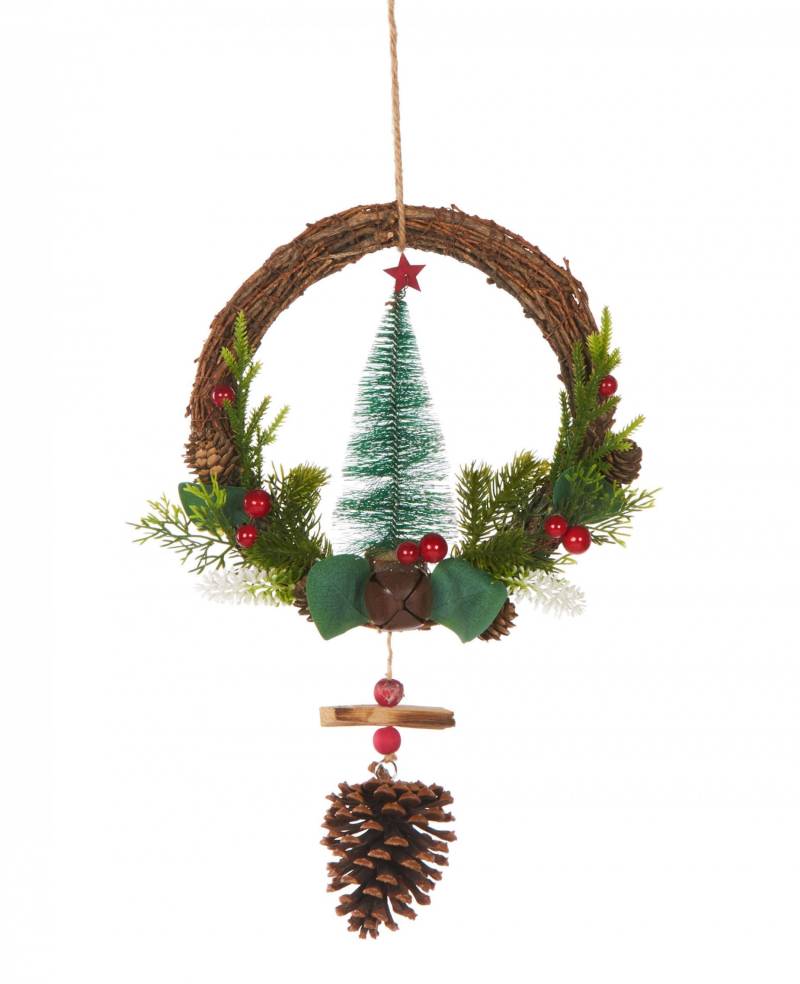 Traditionelle Tannenbaum-Hängedeko Weihnachten bunt 39 cm von HOGEWONING BV