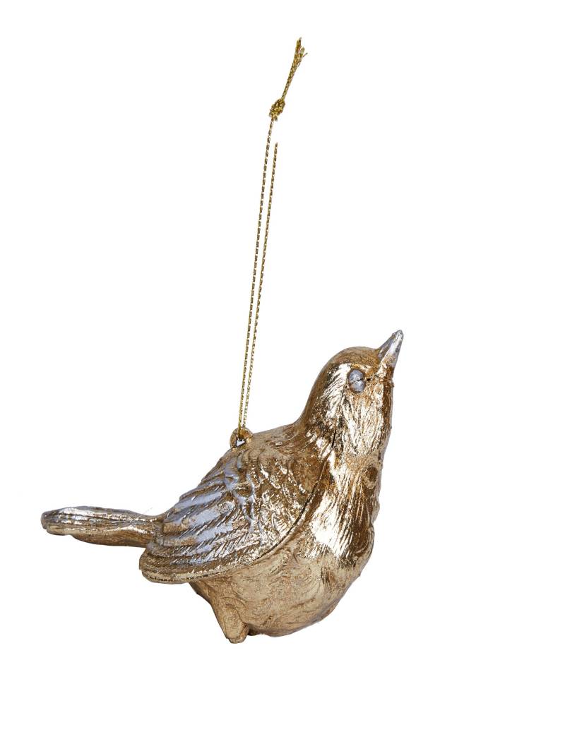 Vogel-Aufhänger Weihnachts-Deko goldfarben 10 cm von HOGEWONING BV