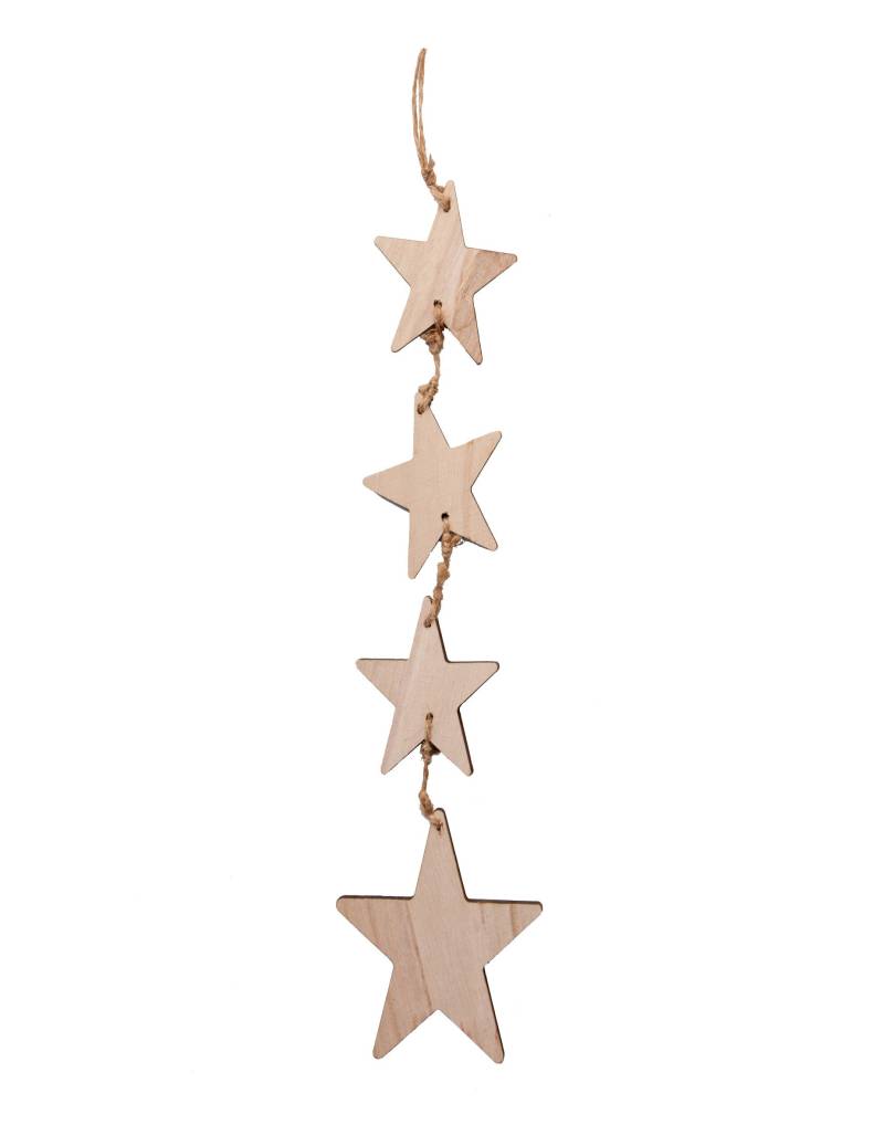 Weihnachtliche Holzstern-Hängedekoration braun 44 cm von HOGEWONING BV