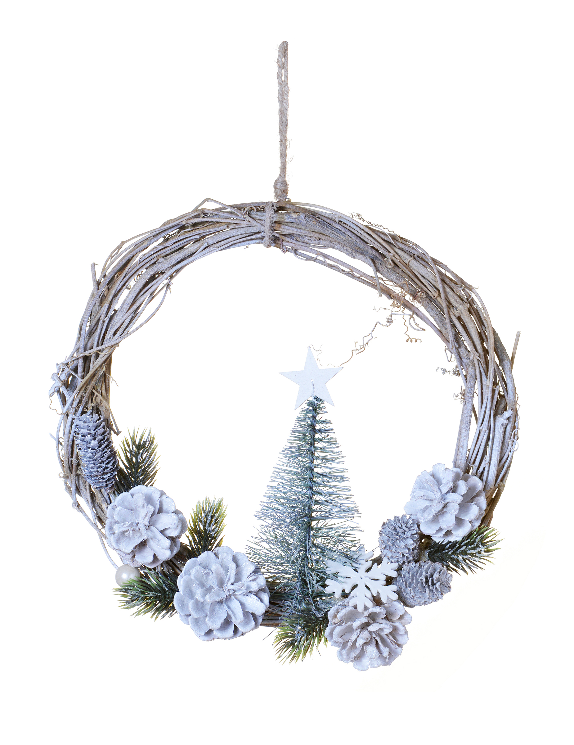 Weihnachtlicher Türkranz weiss 28 cm Weihnachtlicher Türkranz weiss 28 cm von HOGEWONING BV