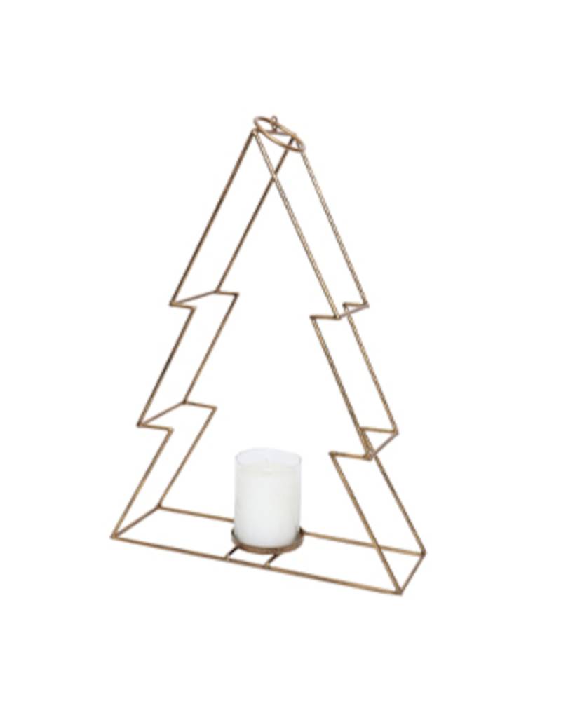 Weihnachtsbaum-Kerzenständer aus Metall goldfarben 34 cm von HOGEWONING BV