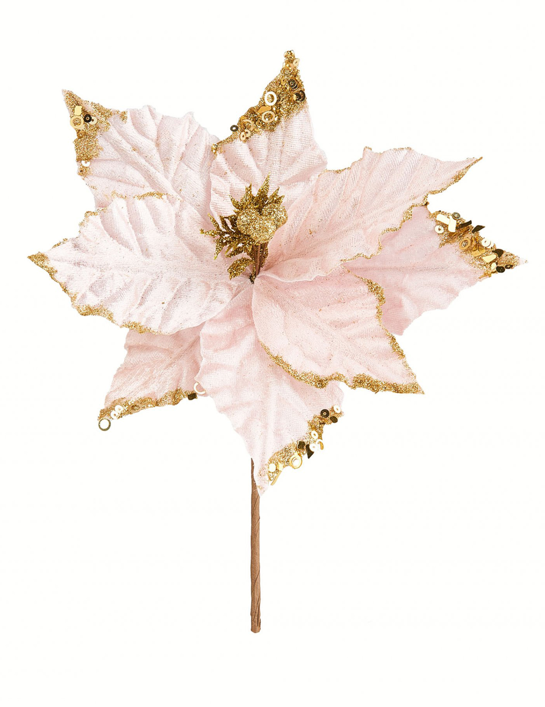 Weihnachtsstern-Blüte Weihnachts-Dekoration rosa-goldfarben 32 cm Weihnachtsstern-Blüte Weihnachts-Dekoration rosa-goldfarben 32 cm von HOGEWONING BV