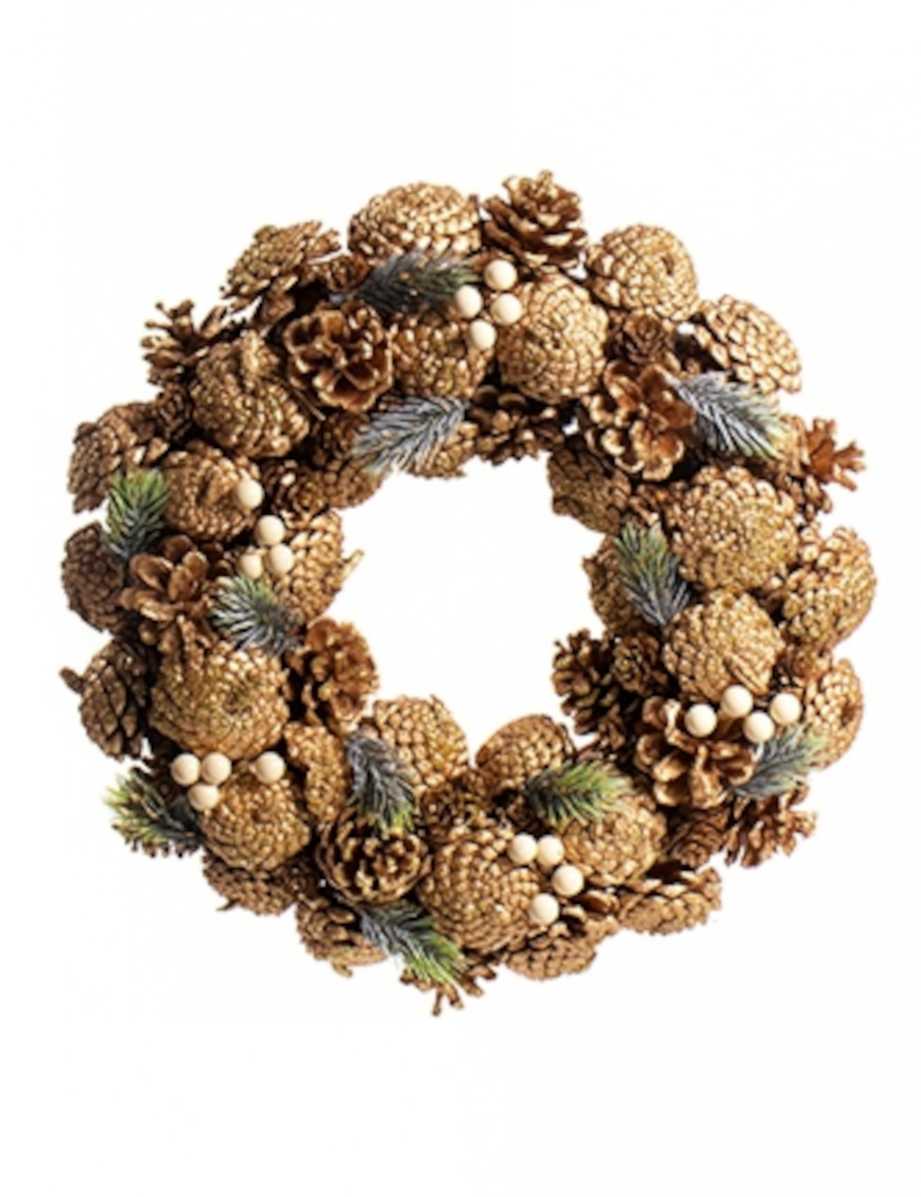 Weihnachtstürkranz Wald braun-weiss 35 cm Weihnachtstürkranz Wald braun-weiss 35 cm von HOGEWONING BV