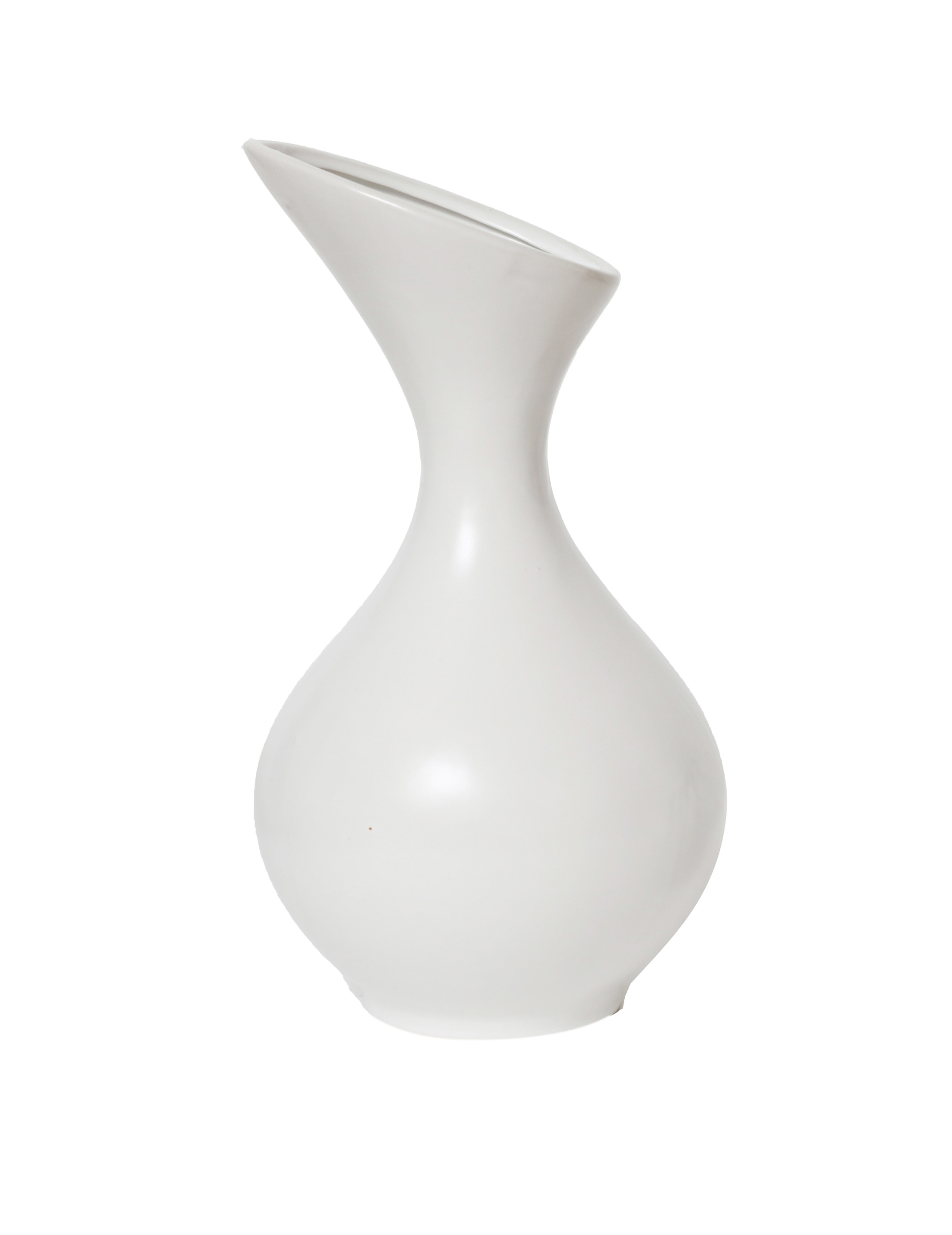 Weiße Keramikvase 20 cm - asymmetrisch abgerundet Weiße Keramikvase 20 cm - asymmetrisch abgerundet von HOGEWONING BV