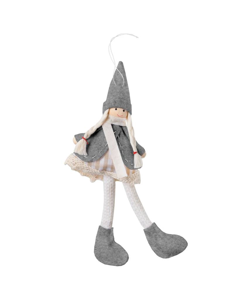 Winter-Spaziergängerin Dekofigur Weihnachtsbaum grau-weiß 11 cm Winter-Spaziergängerin Dekofigur Weihnachtsbaum grau-weiß 11 cm von HOGEWONING BV