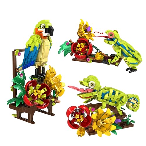 HOGOKIDS 3-in-1-Bausatz mit Blumen, Papagei, Eidechse, Frosch – 660-teiliges Set mit botanischen und tropischen Tierfiguren, Bauspielzeug für die Heimdekoration, verwandelt Konstruktionen, kreative Ge HOGOKIDS 3-in-1-Bausatz mit Blumen, Papagei, Eidechse, Frosch – 660-teiliges Set mit botanischen und tropischen Tierfiguren, Bauspielzeug für die Heimdekoration, verwandelt Konstruktionen, kreative Ge von HOGOKIDS