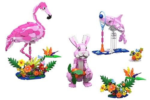 HOGOKIDS 3 in 1 Blumen Rosa Tiere Bauspielzeug HOGOKIDS 3 in 1 Blumen Rosa Tiere Bauspielzeug von HOGOKIDS