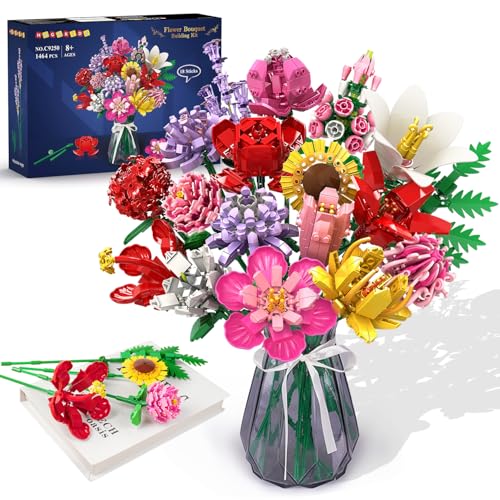 HOGOKIDS Blumen Bauset für Mädchen ab 8+ Jahren - 18 Blume Blumenstrauß Bausteine, 1464 Teilige Kunstblumen Pflanzen Bausatz, Botanik Kollektion Haushalt Deko, Kreatives Geschenk für Kinder Erwachsene HOGOKIDS Blumen Bauset für Mädchen ab 8+ Jahren - 18 Blume Blumenstrauß Bausteine, 1464 Teilige Kunstblumen Pflanzen Bausatz, Botanik Kollektion Haushalt Deko, Kreatives Geschenk für Kinder Erwachsene von HOGOKIDS