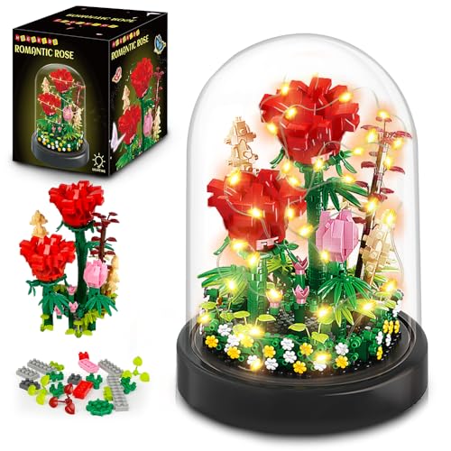 HOGOKIDS Blumenstrauß Bauset – 596 teiliges Valentinstagsgeschenk, Bonsai Baum Sets mit Abdeckung, botanische Sammlung, Bausteine, Geburtstags-Mini-Ziegel, Geschenk für Erwachsene, Freundin, Ehefrau HOGOKIDS Blumenstrauß Bauset – 596 teiliges Valentinstagsgeschenk, Bonsai Baum Sets mit Abdeckung, botanische Sammlung, Bausteine, Geburtstags-Mini-Ziegel, Geschenk für Erwachsene, Freundin, Ehefrau von HOGOKIDS