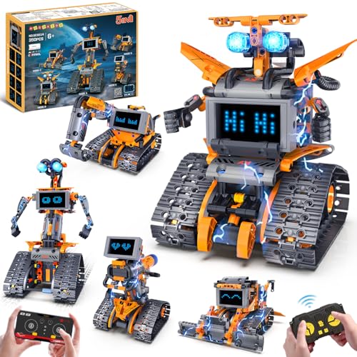 HOGOKIDS Technik Roboter Baukasten mit LED Licht &18 Ausdrucks für Kinder, 5 in 1 App & Fernsteuerung Technik Spielzeug, Tech Roboter/Wandroboter/Bagger Geschenke für Jungen Mädchen ab 8-14 Jahre HOGOKIDS Technik Roboter Baukasten mit LED Licht &18 Ausdrucks für Kinder, 5 in 1 App & Fernsteuerung Technik Spielzeug, Tech Roboter/Wandroboter/Bagger Geschenke für Jungen Mädchen ab 8-14 Jahre von HOGOKIDS