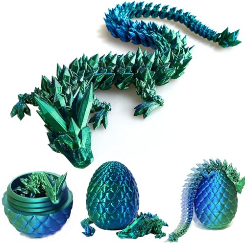 Drachenei, Dracheneier mit Drachen im Inneren, 3D Gedrucktes Drachenei Zappelspielzeug, Drachen-Ostereier, Dragon Egg, Bewegliche Gelenke Drache Mit Ei, Mysteriöse Dracheneier (Lasergrün) von HOIDOKLY