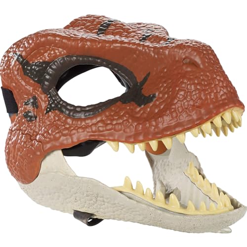 HOJIOESRD Auffällige Dinosaurier Maske, sicher und bequem zu tragen, Latex Cosplay Party, Halloween, Weihnachten, Kinder Erwachsenen Maske, Rot+Schwarz von HOJIOESRD