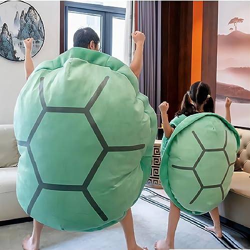 Hokuto Turtle Power Shell, Riesenschildkrötenkissen, Kawaii tragbare Schildkrötenpanzerkissen, lustiges Cosplay-Plüschkissen (100cm/39.3in) von HOKUTO