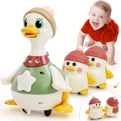 HOLA Baby Spielzeug 6-9-12 Monate, Krabbelspielzeug mit Licht & Musik, Geschenke für Kinder ab 1 Jahr Jungen Mädchen, Tummy Time Dancing Duck Familienspielzeug 3 PCS HOLA Baby Spielzeug 6-9-12 Monate, Krabbelspielzeug mit Licht & Musik, Geschenke für Kinder ab 1 Jahr Jungen Mädchen, Tummy Time Dancing Duck Familienspielzeug 3 PCS von HOLA