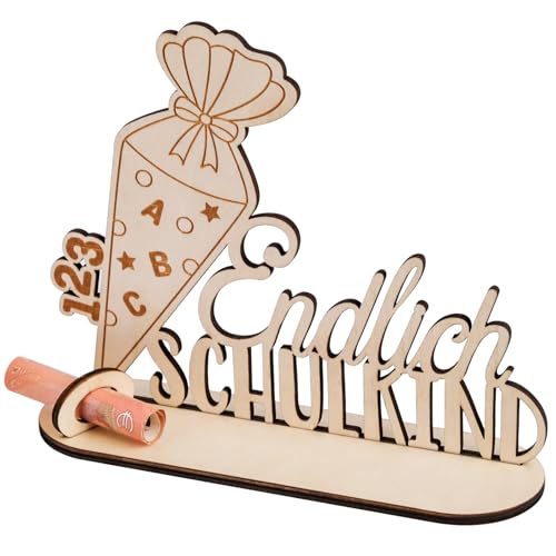 HOLDLEAF Einschulung Geldgeschenk Holz-Endlich Schulkind-Geschenke Zur Einschulung Junge Mädchen,Schulanfang Geschenke mit ABC Zuckertüte 123 HOLDLEAF Einschulung Geldgeschenk Holz-Endlich Schulkind-Geschenke Zur Einschulung Junge Mädchen,Schulanfang Geschenke mit ABC Zuckertüte 123 von HOLDLEAF