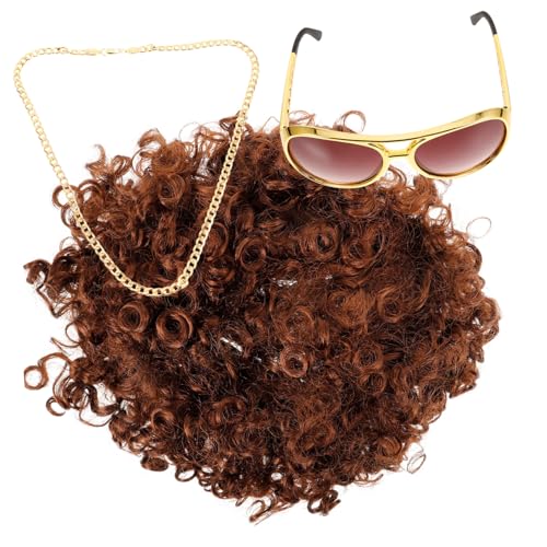 HOLIDYOYO 1 Satz Jahre Kostümzubehör Perücke Sonnenbrille und Halskette für Disco Party Cosplay und Halloween für Teenager und Erwachsene Vielseitig Einsetzbar für Besondere Anlässe HOLIDYOYO 1 Satz Jahre Kostümzubehör Perücke Sonnenbrille und Halskette für Disco Party Cosplay und Halloween für Teenager und Erwachsene Vielseitig Einsetzbar für Besondere Anlässe von HOLIDYOYO