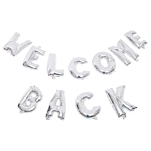 HOLIDYOYO 1 Set Alphabet Luftballons Willkommensparty Schulanfang Folienballons Dekoration Zahlen/Buchstabenballons Kindergarten Kindergarten Ornamente Silberne von HOLIDYOYO