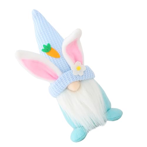 HOLIDYOYO 1 Stück Osterpuppe Zwerge Miniatur Mit Plüsch Ornament Gnom Für Dekorationen Osterhasenpuppen Puppenverzierung Osterparty Kaninchenpuppendekoration Puppe Blue Stoff von HOLIDYOYO
