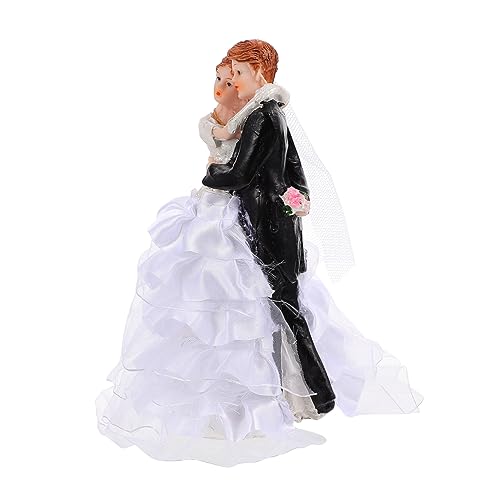 HOLIDYOYO 1 Stück Schmuck für Braut und Bräutigam Topper groß Fee Braut Bräutigam Figuren Pastell wedding present hochzeitsgeschenke Kuchen Handwerk Ornament Kuchen Figur Ornament Gittergewebe von HOLIDYOYO