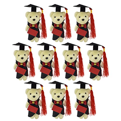 HOLIDYOYO 10st Dr. Bär Blumendekor Abschluss-blumenstrauß Mini Teddybär Stehender Abschlussbär 10 Stück Bär Für Abschlussfeiern Strauß Bär Winzig Tuch Esstisch Weiche Puppe von HOLIDYOYO