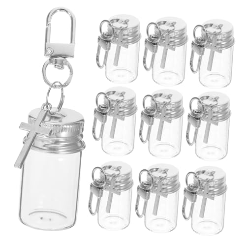 HOLIDYOYO 10 Stück Teiliges Mini Glasfläschchen Transparent Schlüsselanhänger Treibflasche mit Kreuzanhänger DIY Wunschflasche Dekor Reise Hochzeit Party Andenken HOLIDYOYO 10 Stück Teiliges Mini Glasfläschchen Transparent Schlüsselanhänger Treibflasche mit Kreuzanhänger DIY Wunschflasche Dekor Reise Hochzeit Party Andenken von HOLIDYOYO