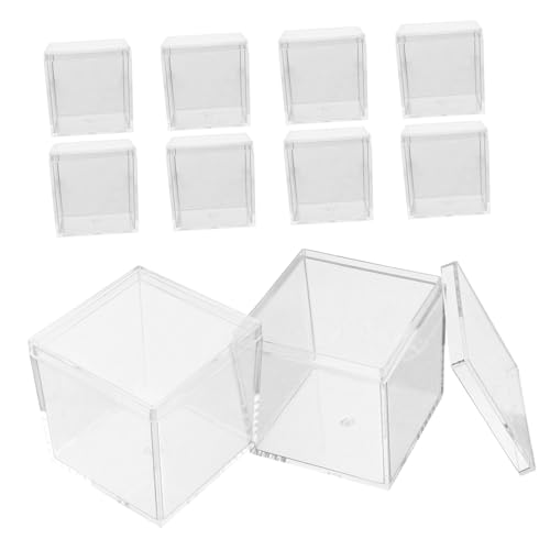 HOLIDYOYO 10Stücke Mineralproben Box Quadrat Lebensmittelechte Transparente Aufbewahrungsbox Mit Deckel Für Mineralien Pflanzenproben Für Sichere Lagerung von HOLIDYOYO