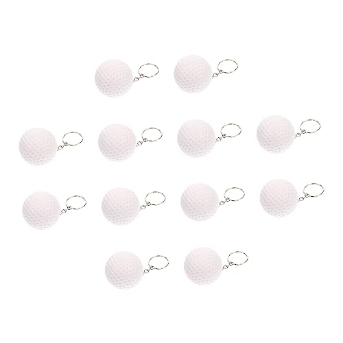 HOLIDYOYO 12 Stück Golfschlüsselkette schlüsselanhänger Sport-Schlüsselring-Souvenir Anhänger für Golfbälle Party Gefälligkeiten Rucksack-Anhänger Kinderspielzeug Pu Weiß von HOLIDYOYO