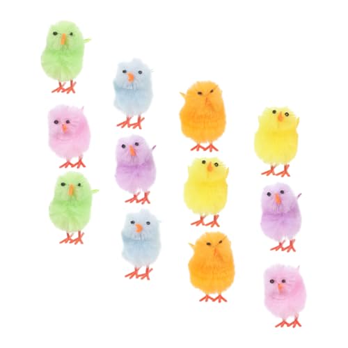 HOLIDYOYO 12 Stück Stofftier Küken Mini-Küken Plüsch-Minihuhn gefülltes Hähnchen Chick Plüsch Miniatur Kuscheltier kleine Küken Kuchendekorationen Hühnerdekorationen Hühnerfigur Samt von HOLIDYOYO
